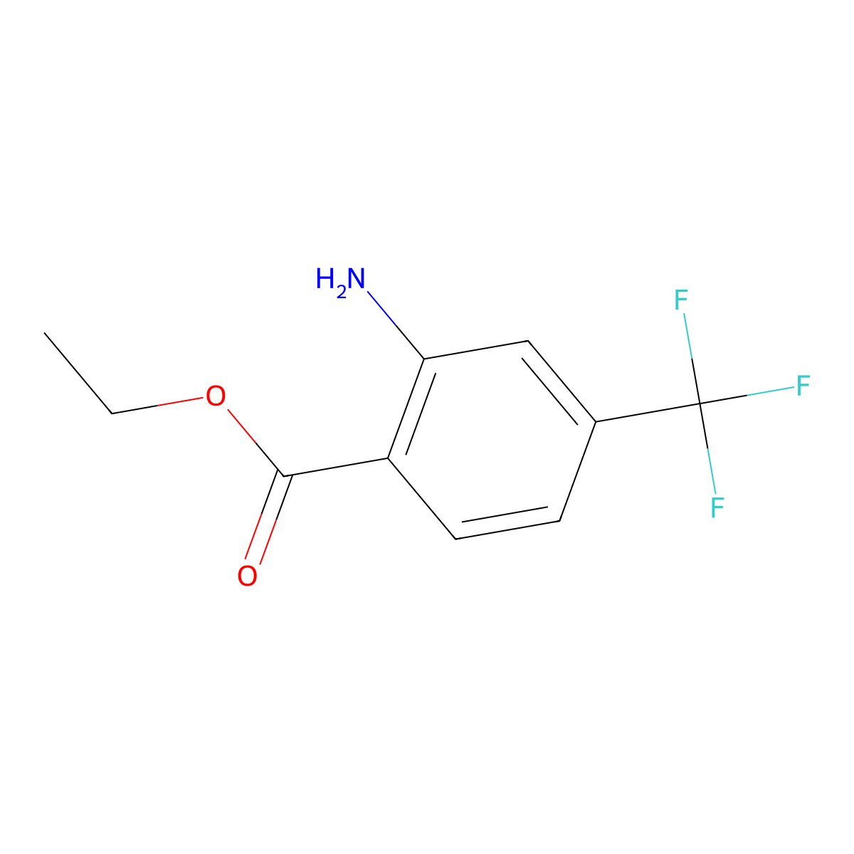 Ethyl 2-amino-4-trifluoromethylbenzoate molecular structure, CAS 65568-55-0
