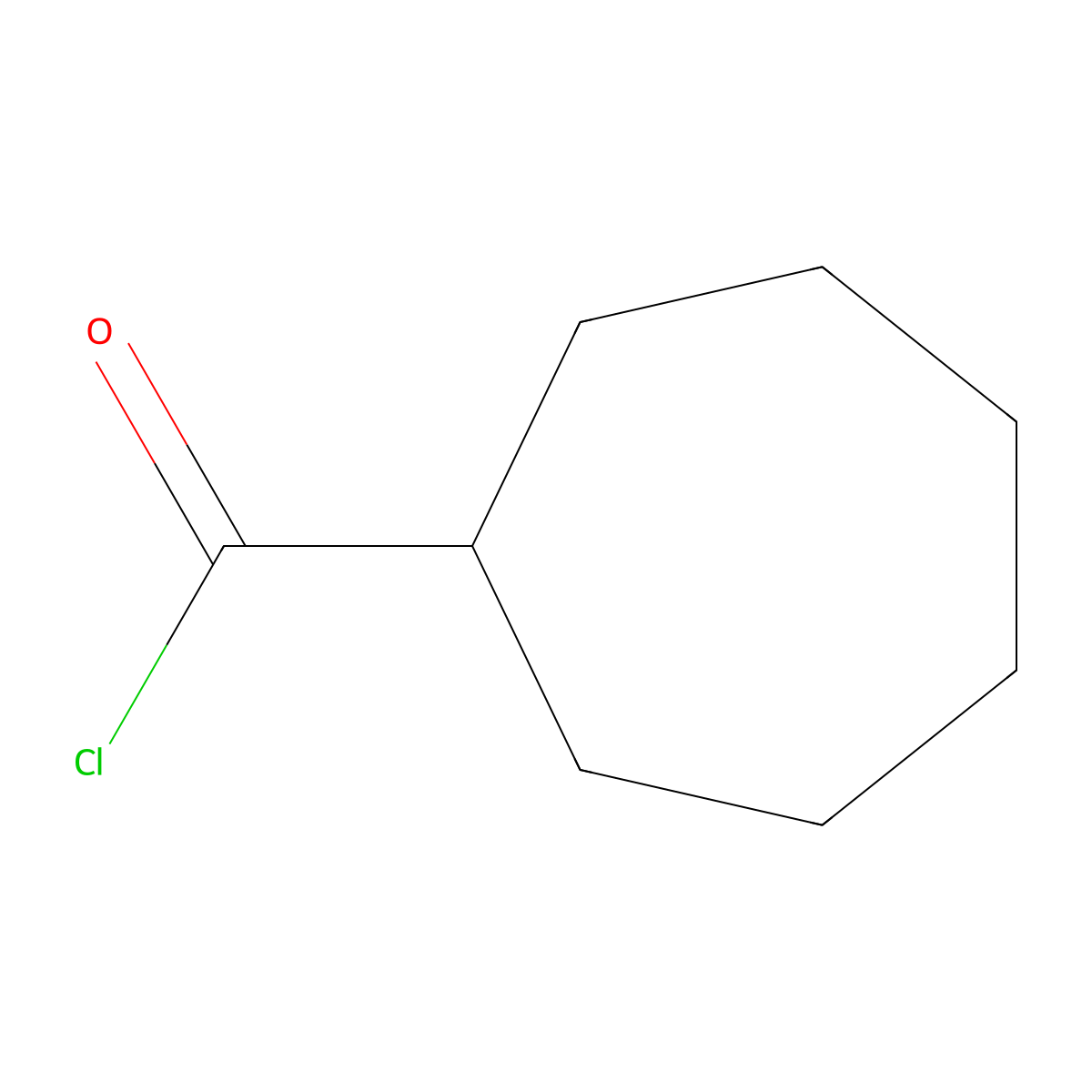 Cycloheptanecarbonyl chloride molecular structure, CAS 6557-86-4