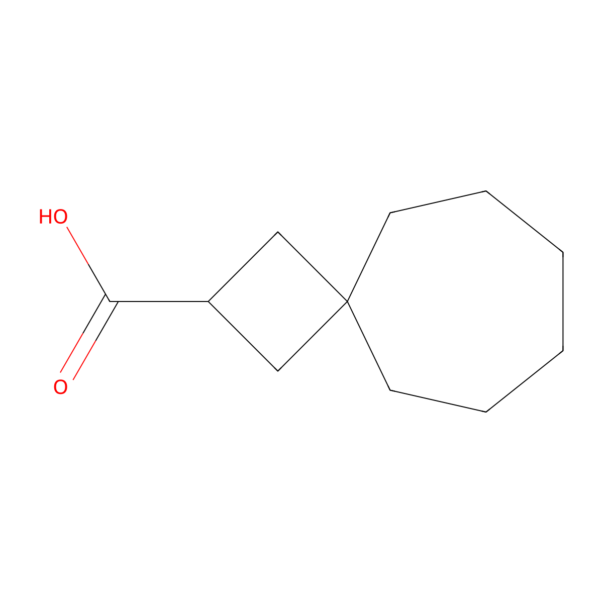 Spiro[3.6]decane-2-carboxylic acid molecular structure, CAS 6557-90-0