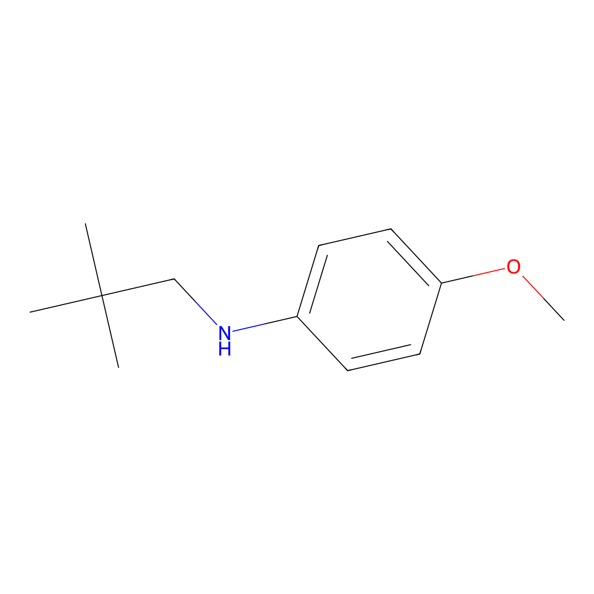 N-(2,2-dimethylpropyl)-4-methoxyaniline molecular structure, CAS 65570-14-1