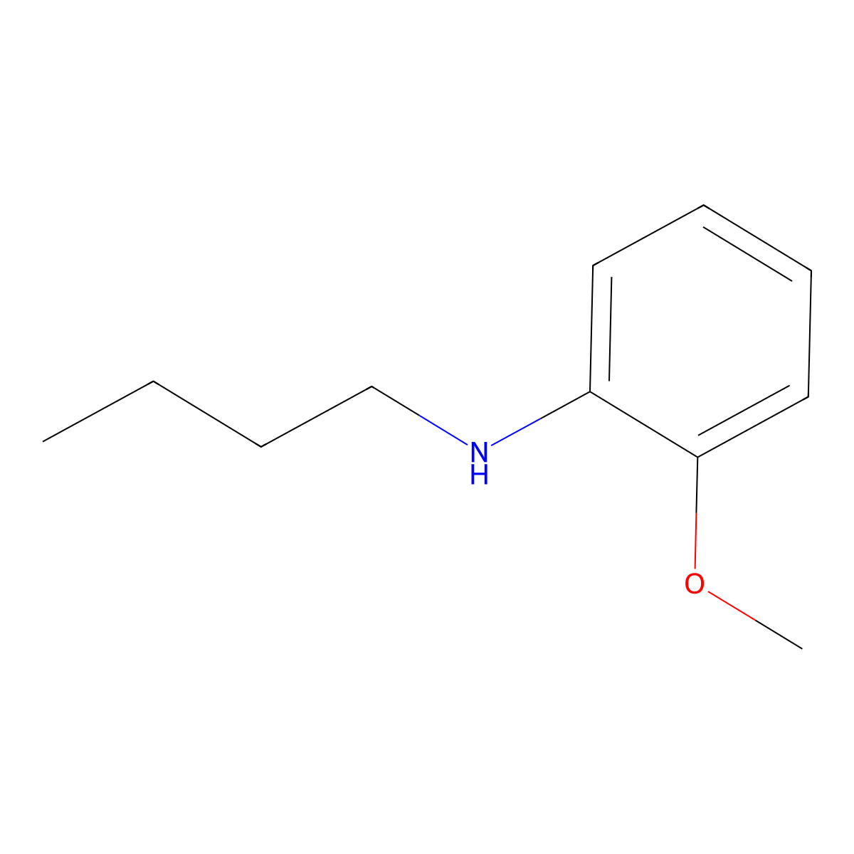 N-Butyl-2-methoxybenzenamine molecular structure, CAS 65570-20-9