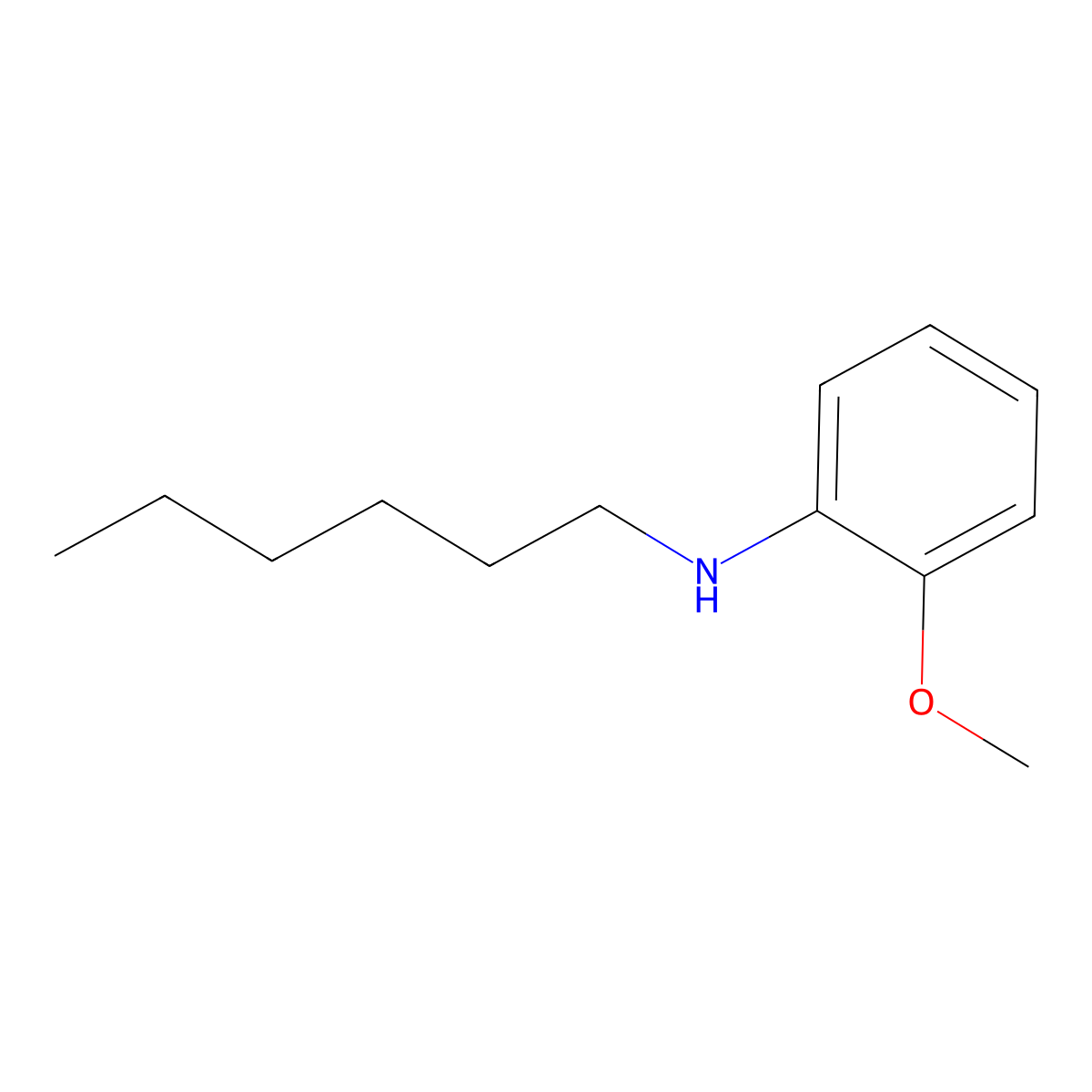 N-Hexyl-2-methoxybenzenamine molecular structure, CAS 65570-21-0