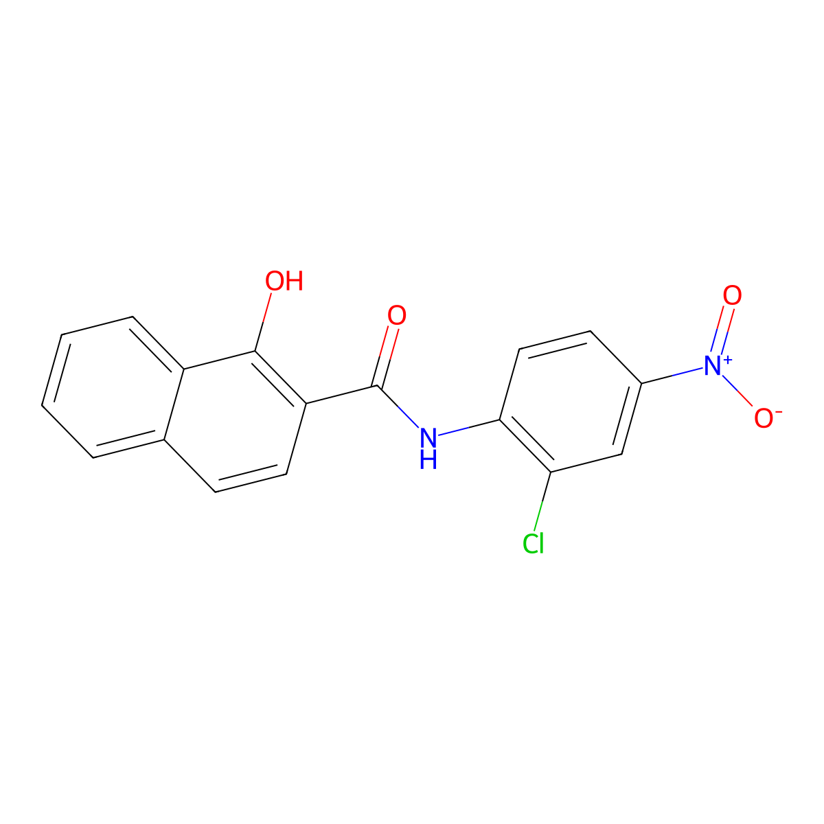 2'-Chloro-1-hydroxy-4'-nitro-2-naphthanilide molecular structure, CAS 65570-43-6