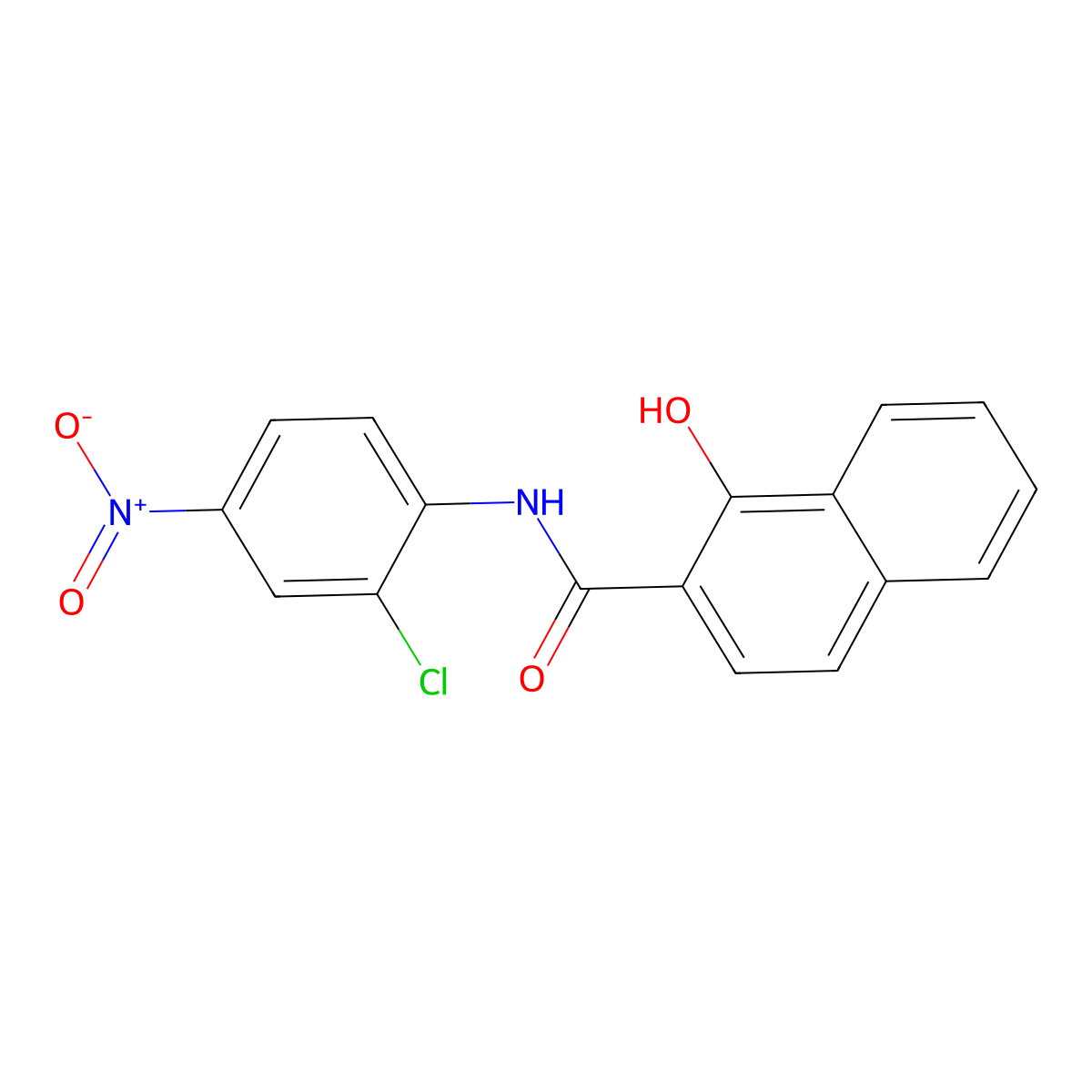 2'-Chloro-1-hydroxy-4'-nitro-2-naphthanilide molecular structure, CAS 65570-43-6