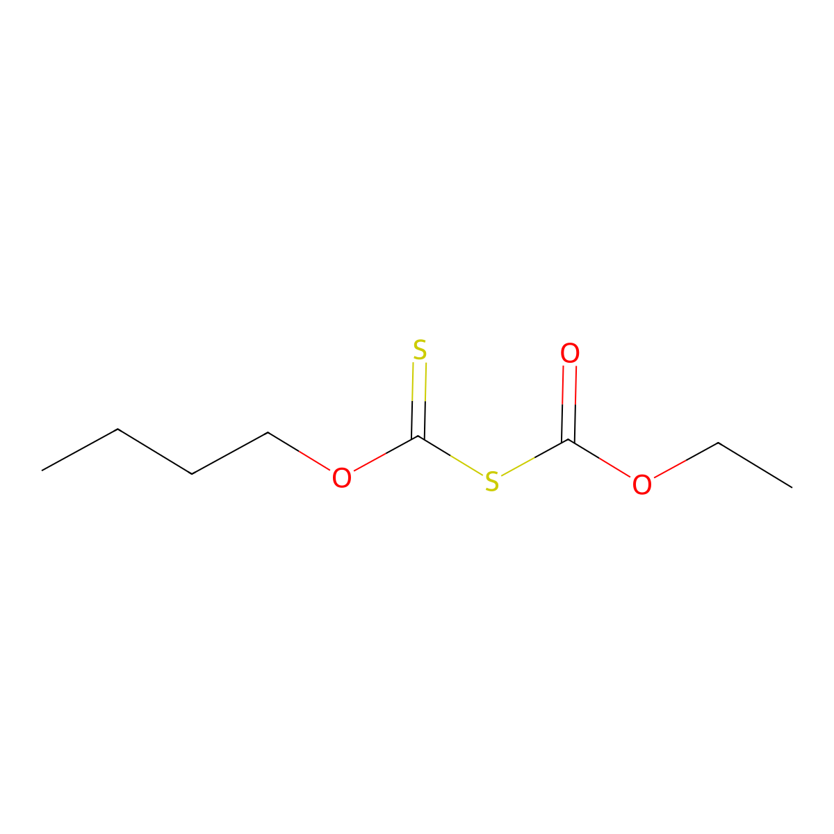 Thiodicarbonic acid ((HO)C(O)SC(S)(OH)), 3-butyl 1-ethyl ester molecular structure, CAS 65573-07-1