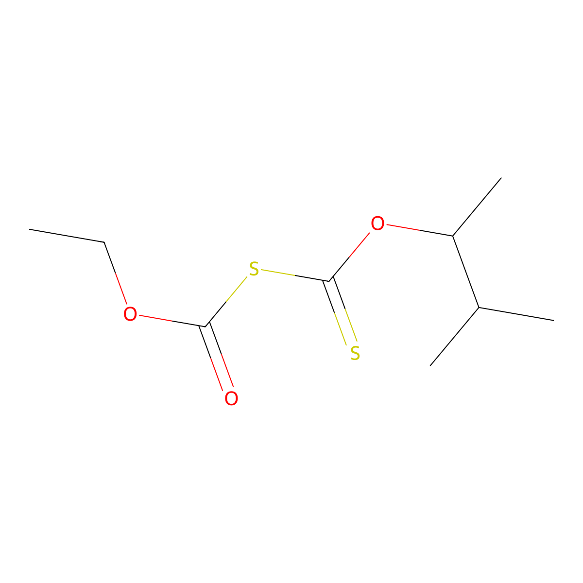 Thiodicarbonic acid ((HO)C(O)SC(S)(OH)), 3-(1,2-dimethylpropyl) 1-ethyl ester molecular structure, CAS 65573-08-2