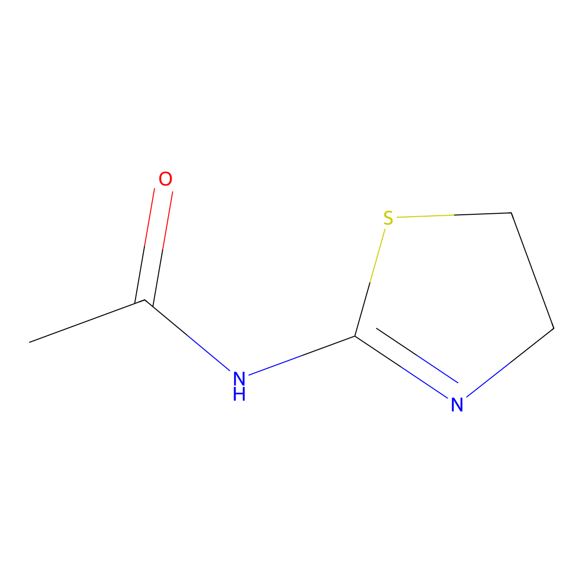 N-(4,5-dihydro-1,3-thiazol-2-yl)acetamide molecular structure, CAS 6558-31-2