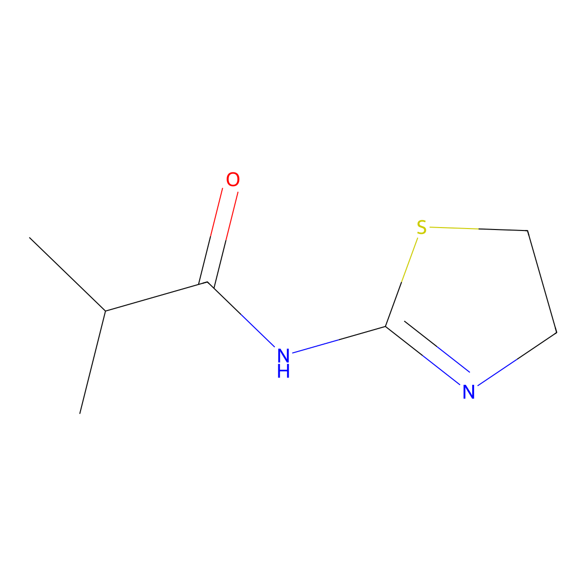 N-(4,5-dihydro-1,3-thiazol-2-yl)-2-methylpropanamide molecular structure, CAS 6558-32-3