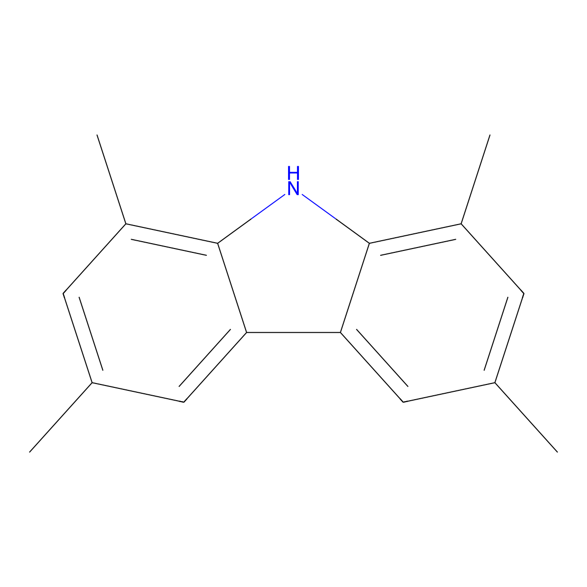 1,3,6,8-Tetramethyl-9H-carbazole molecular structure, CAS 6558-85-6