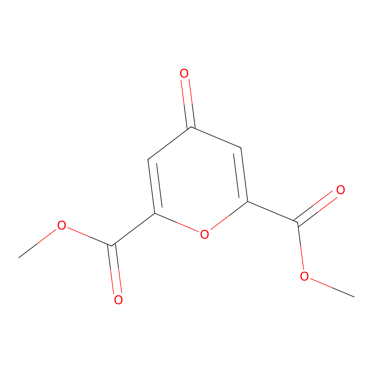 dimethyl 4-oxo-4H-pyran-2,6-dicarboxylate molecular structure, CAS 6558-96-9