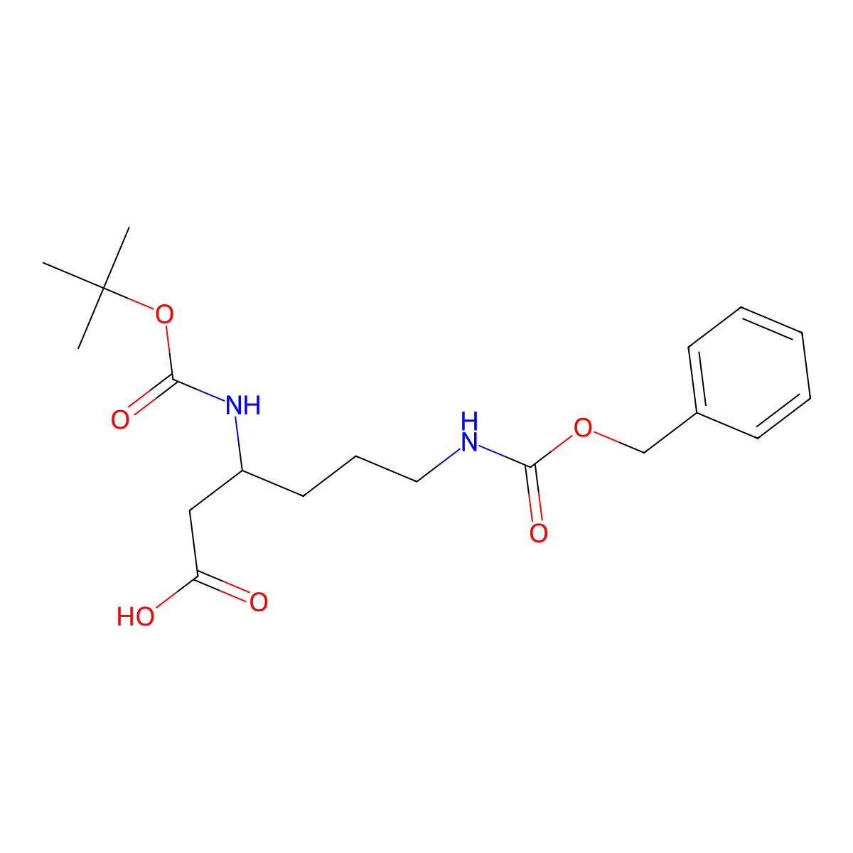 (3S)-6-{[(benzyloxy)carbonyl]amino}-3-{[(tert-butoxy)carbonyl]amino}hexanoic acid molecular structure, CAS 65581-30-8