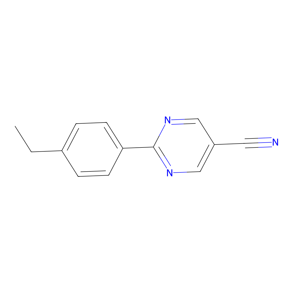 2-(4-Ethylphenyl)pyrimidine-5-carbonitrile molecular structure, CAS 65586-44-9