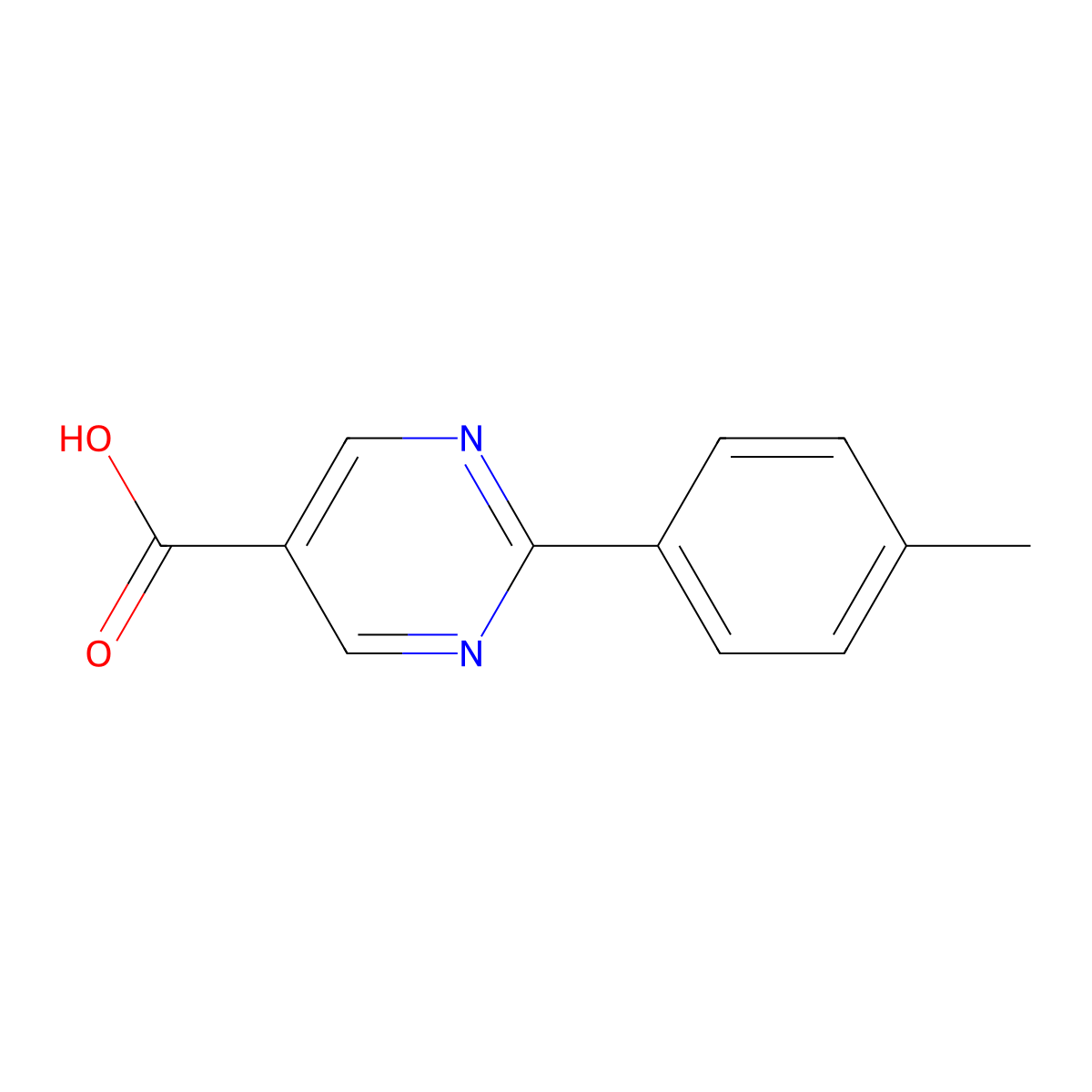 2-(4-Methylphenyl)pyrimidine-5-carboxylic acid molecular structure, CAS 65586-74-5