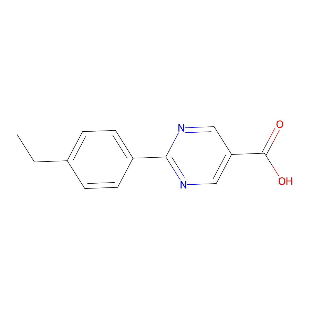 2-(4-Ethylphenyl)pyrimidine-5-carboxylic acid molecular structure, CAS 65586-75-6