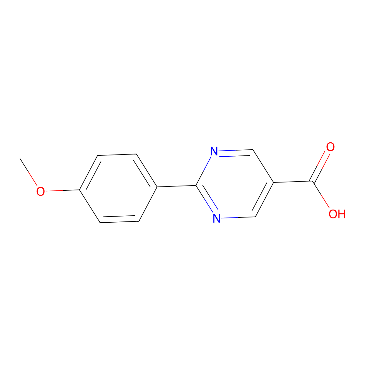 2-(4-Methoxyphenyl)pyrimidine-5-carboxylic acid molecular structure, CAS 65586-76-7
