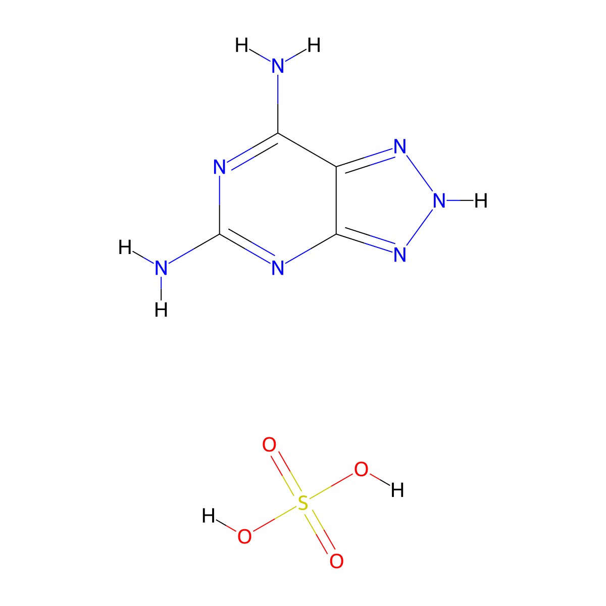 3H-1,2,3-Triazolo(4,5-d)pyrimidine-5,7-diamine, sulfate (1:?) molecular structure, CAS 65591-11-9