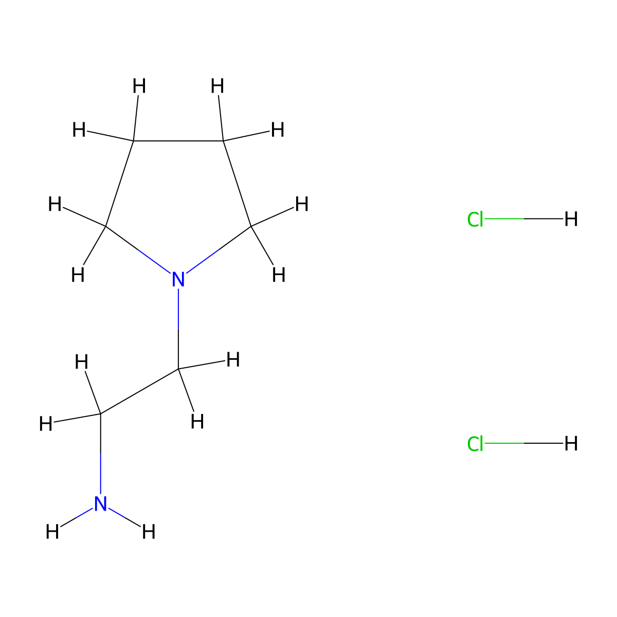 2-(1-Pyrrolidinyl)ethanamine Dihydrochloride molecular structure, CAS 65592-36-1