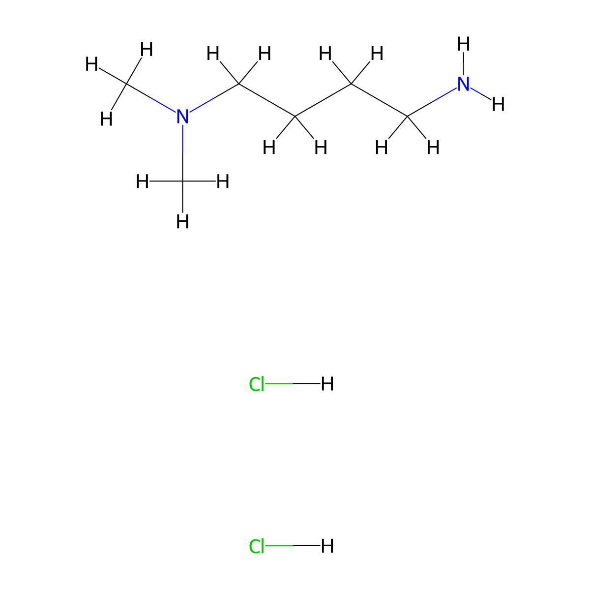 N~1~,N~1~-Dimethylbutane-1,4-diamine--hydrogen chloride (1/2) molecular structure, CAS 65592-37-2