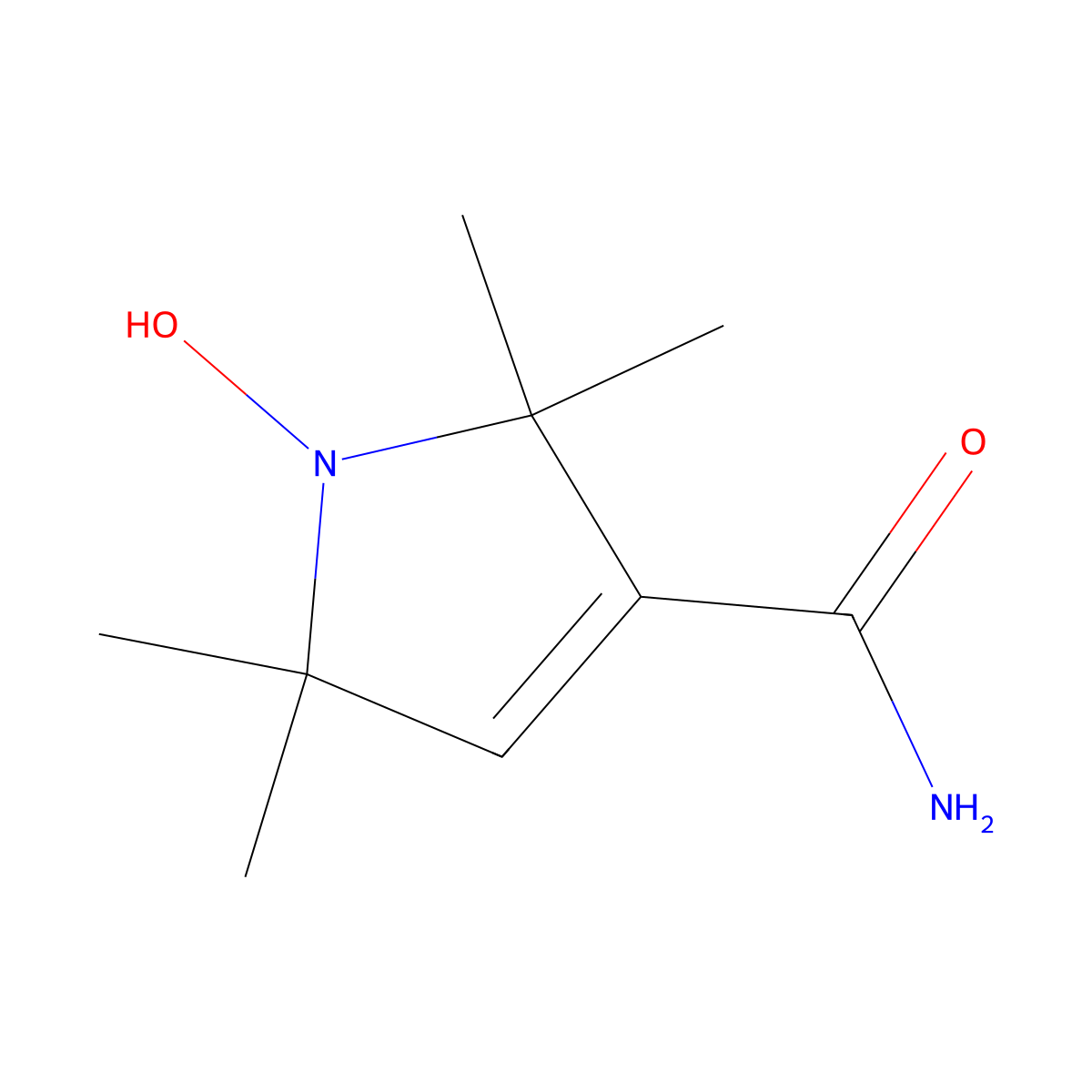 1-Hydroxy-2,2,5,5-tetramethyl-2,5-dihydro-1h-pyrrole-3-carboxamide molecular structure, CAS 65594-24-3
