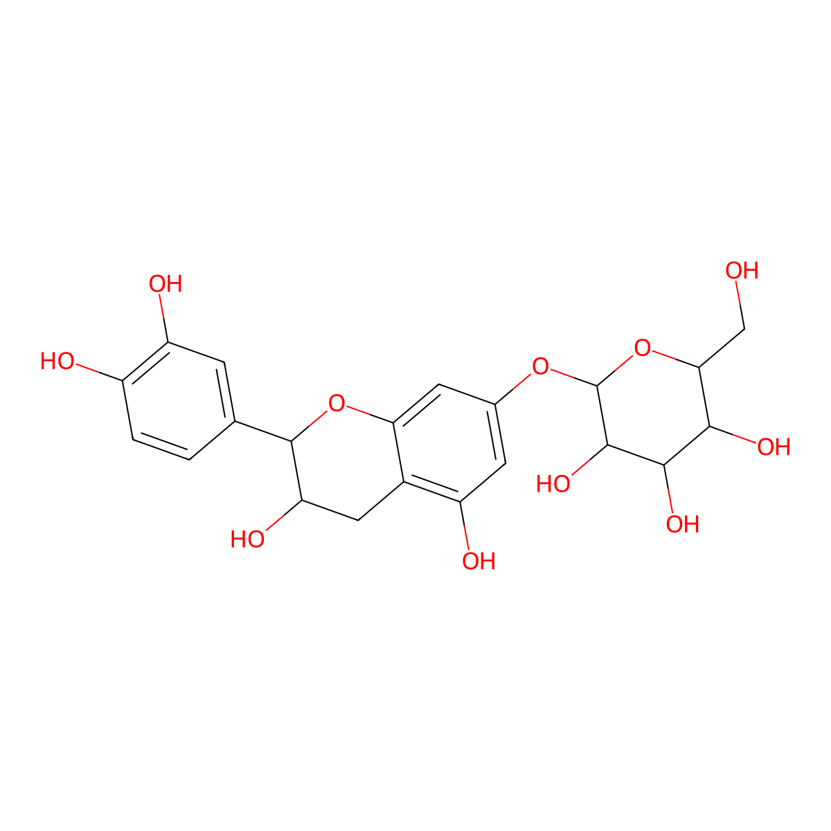 Catechin 7-O-beta-D-glucopyranoside molecular structure, CAS 65597-47-9