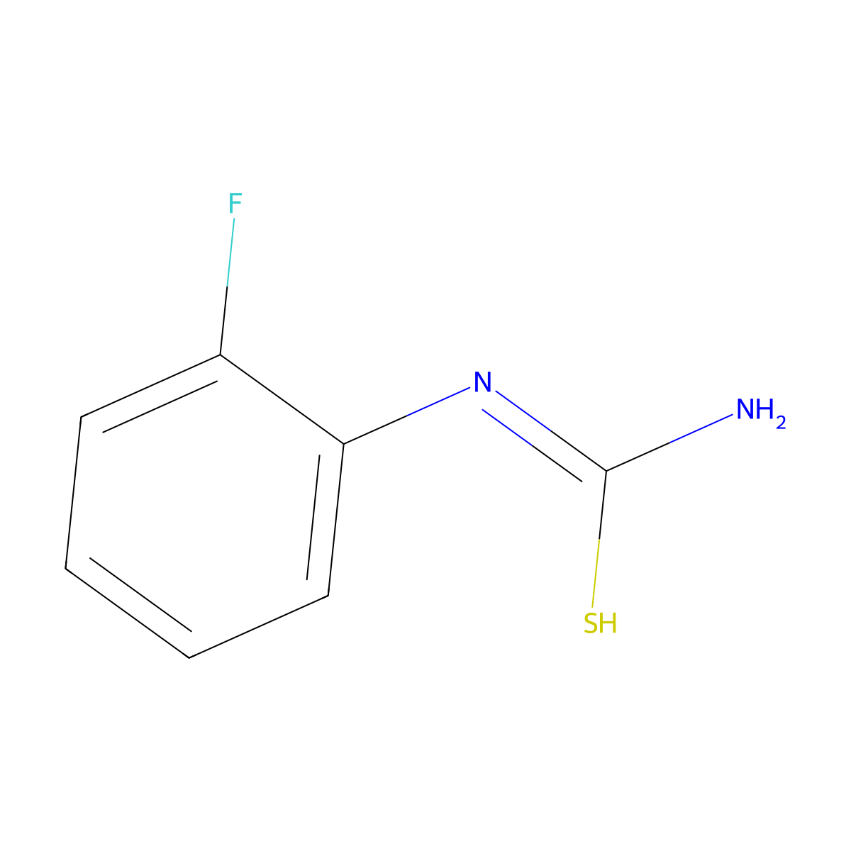 N'-(2-fluorophenyl)carbamimidothioic acid molecular structure, CAS 656-32-6