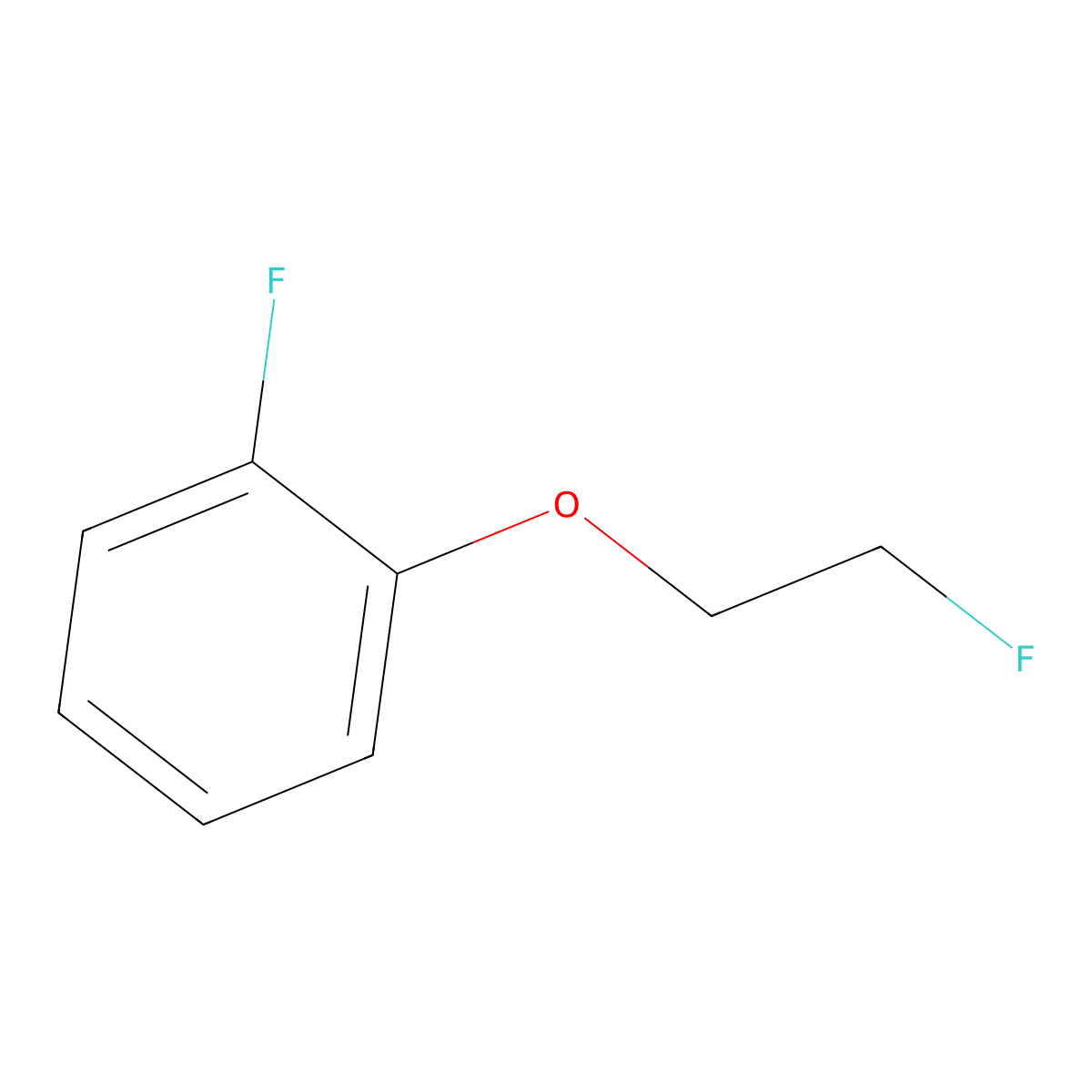 Benzene, 1-fluoro-2-(2-fluoroethoxy)- molecular structure, CAS 656-36-0