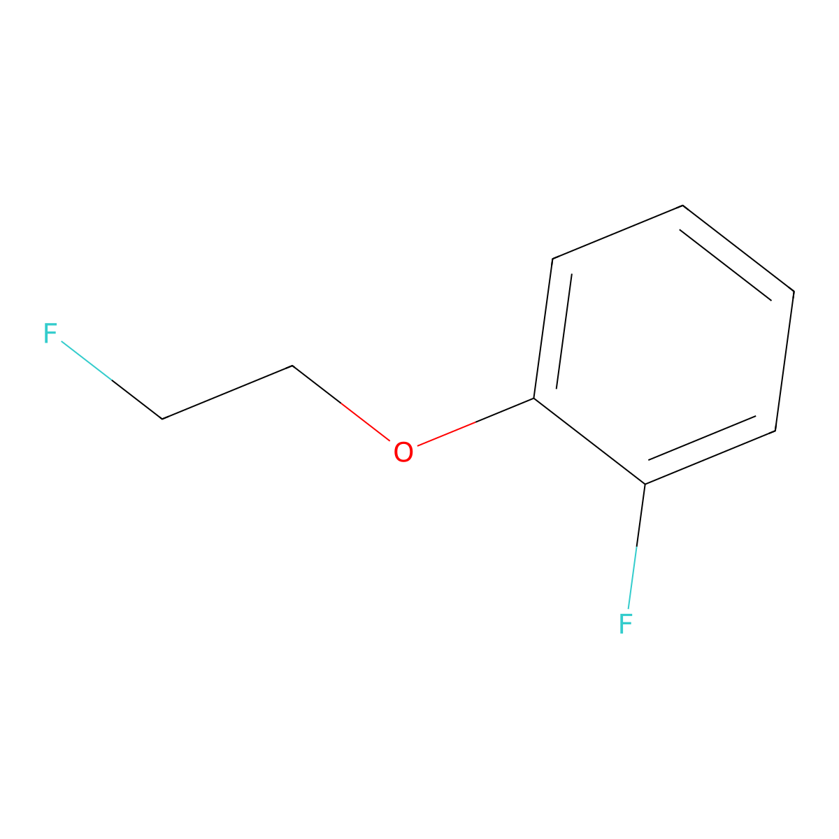 Benzene, 1-fluoro-2-(2-fluoroethoxy)- molecular structure, CAS 656-36-0
