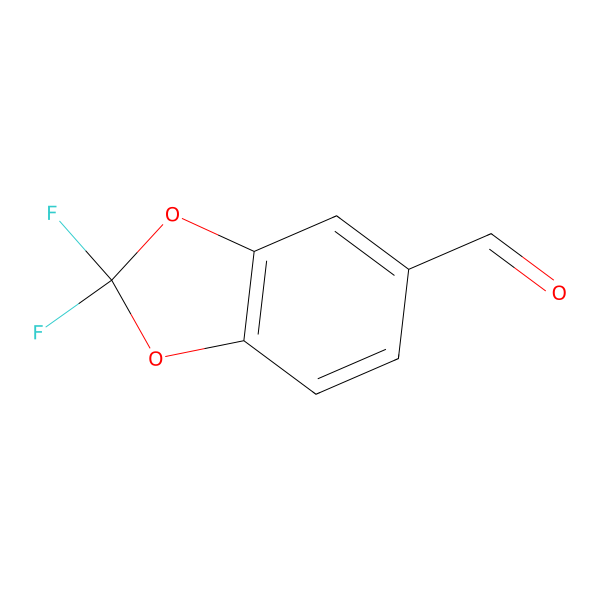2,2-Difluoro-5-formylbenzodioxole molecular structure, CAS 656-42-8
