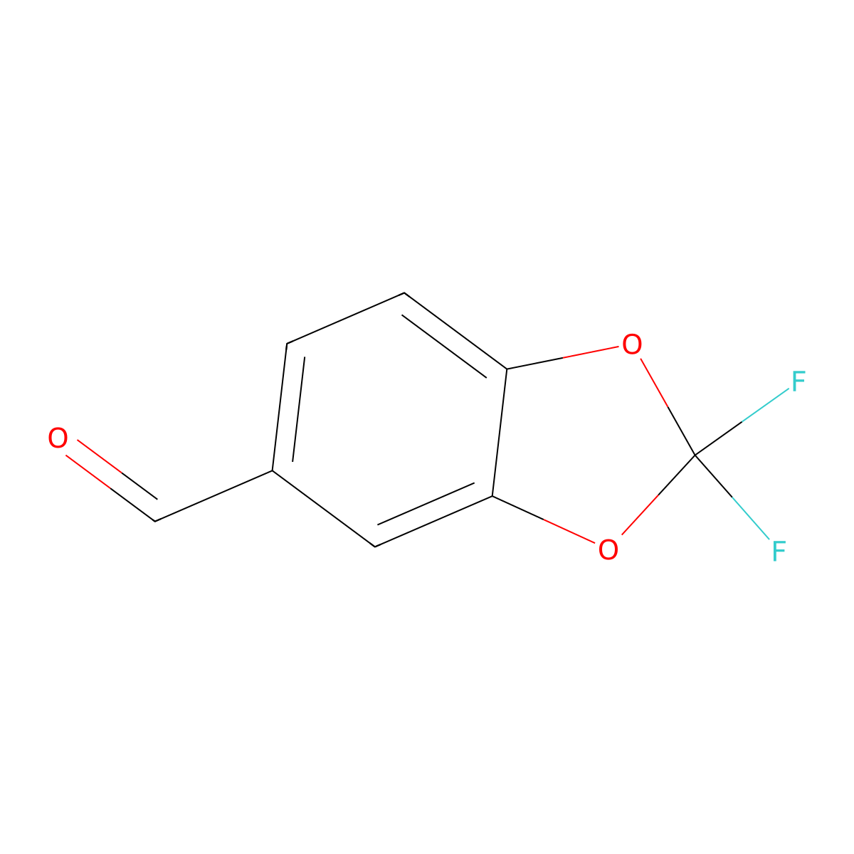 2,2-Difluoro-5-formylbenzodioxole molecular structure, CAS 656-42-8
