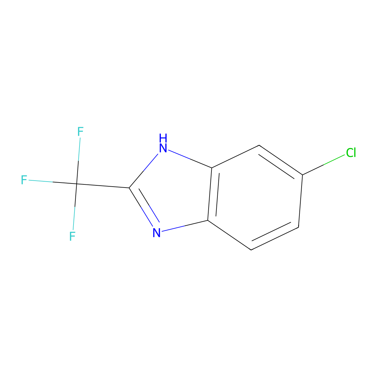 6-Chloro-2-(trifluoromethyl)-1H-benzimidazole molecular structure, CAS 656-49-5