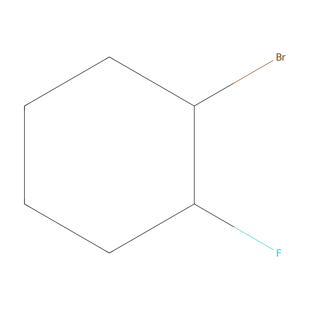 1-Bromo-2-fluorocyclohexane molecular structure, CAS 656-57-5