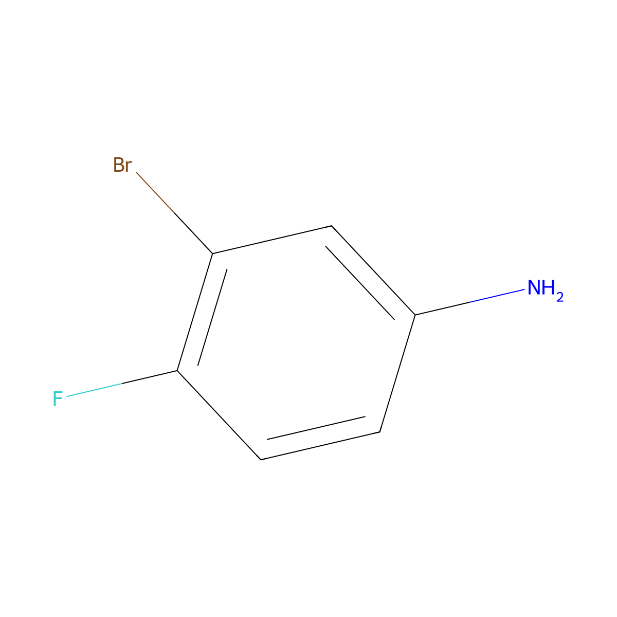 3-Bromo-4-fluoroaniline molecular structure, CAS 656-64-4