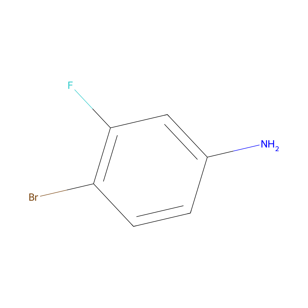 4-Bromo-3-fluoroaniline molecular structure, CAS 656-65-5