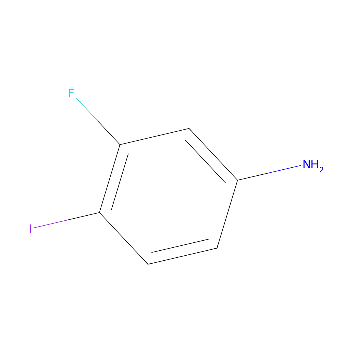 3-Fluoro-4-iodoaniline molecular structure, CAS 656-66-6