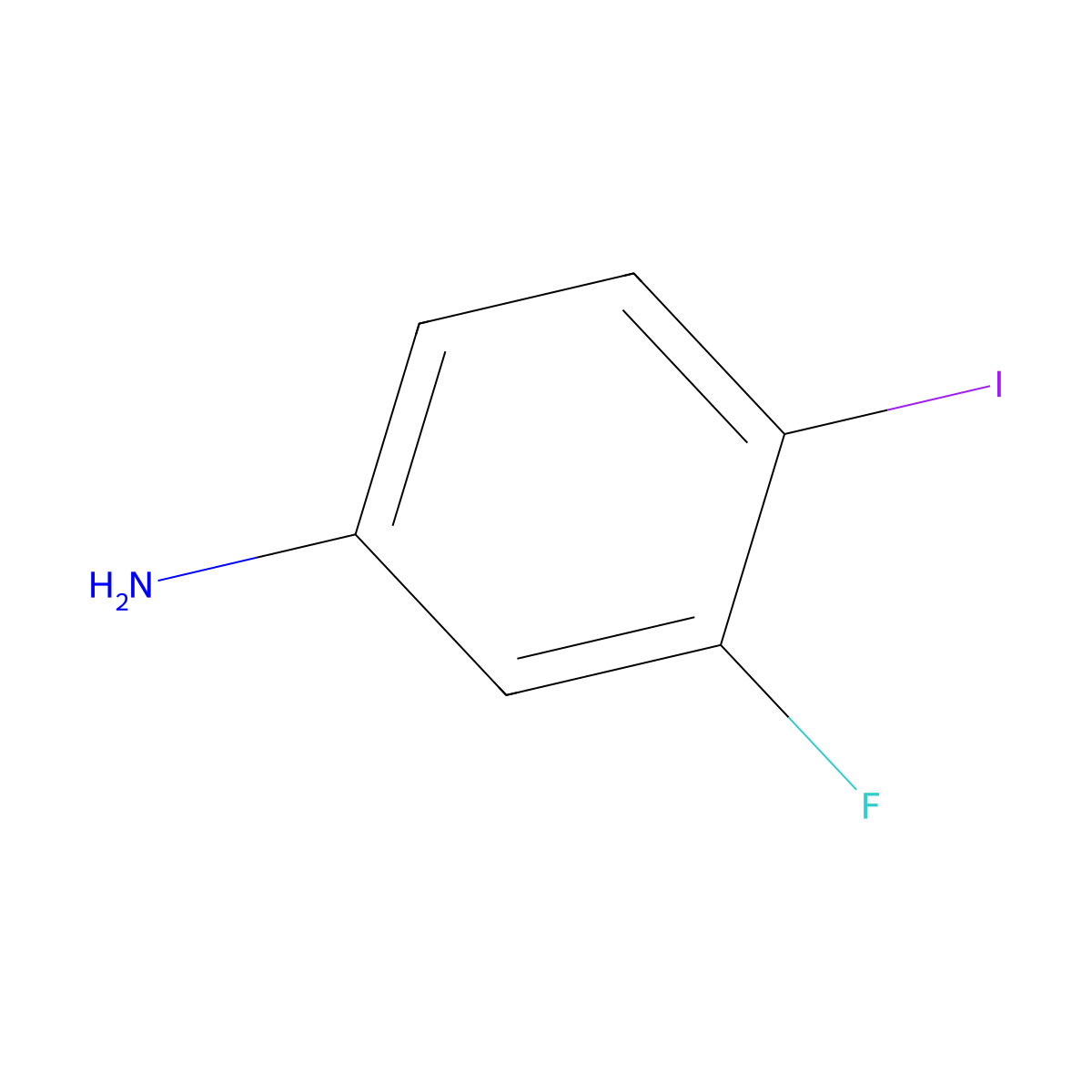 3-Fluoro-4-iodoaniline molecular structure, CAS 656-66-6