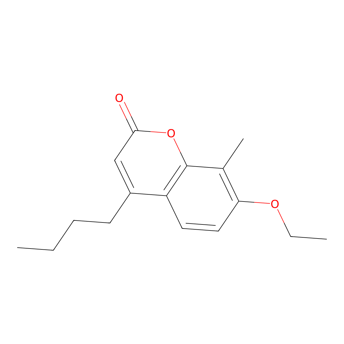 4-Butyl-7-ethoxy-8-methyl-2H-1-benzopyran-2-one molecular structure, CAS 6560-01-6