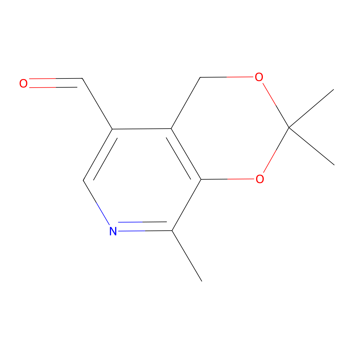 2,2,8-trimethyl-4H-(1,3)dioxino(4,5-c)pyridine-5-carbaldehyde molecular structure, CAS 6560-65-2