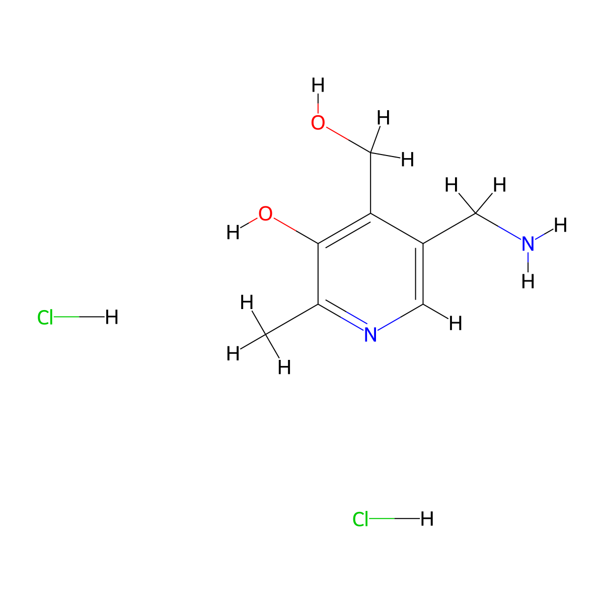 5-(Aminomethyl)-4-(hydroxymethyl)-2-methylpyridin-3-oldihydrochloride molecular structure, CAS 6560-68-5