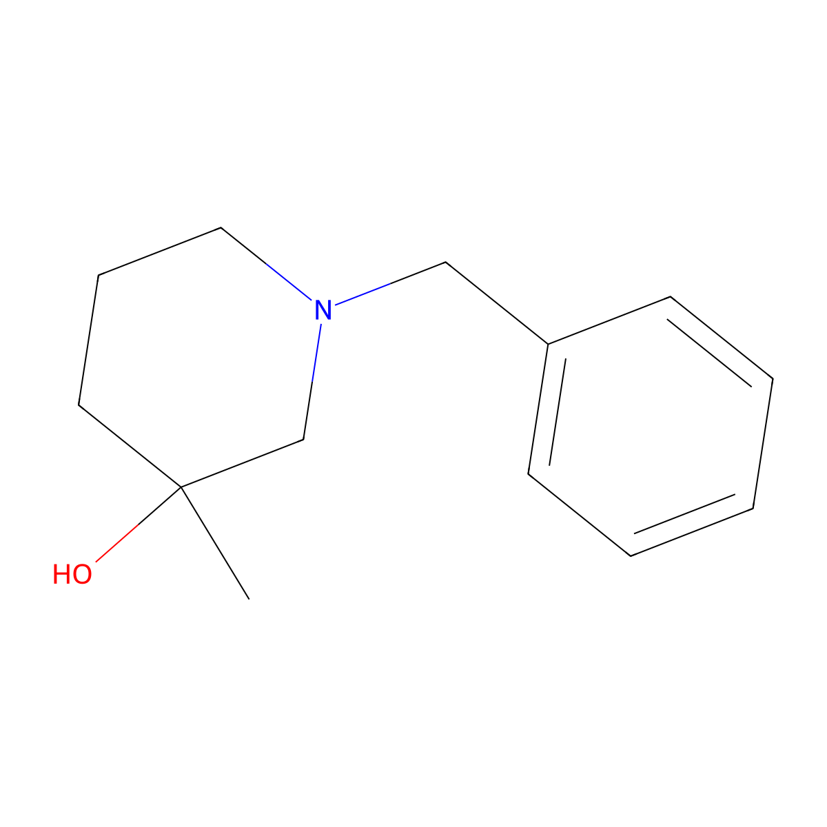 1-Benzyl-3-methylpiperidin-3-ol molecular structure, CAS 6560-72-1