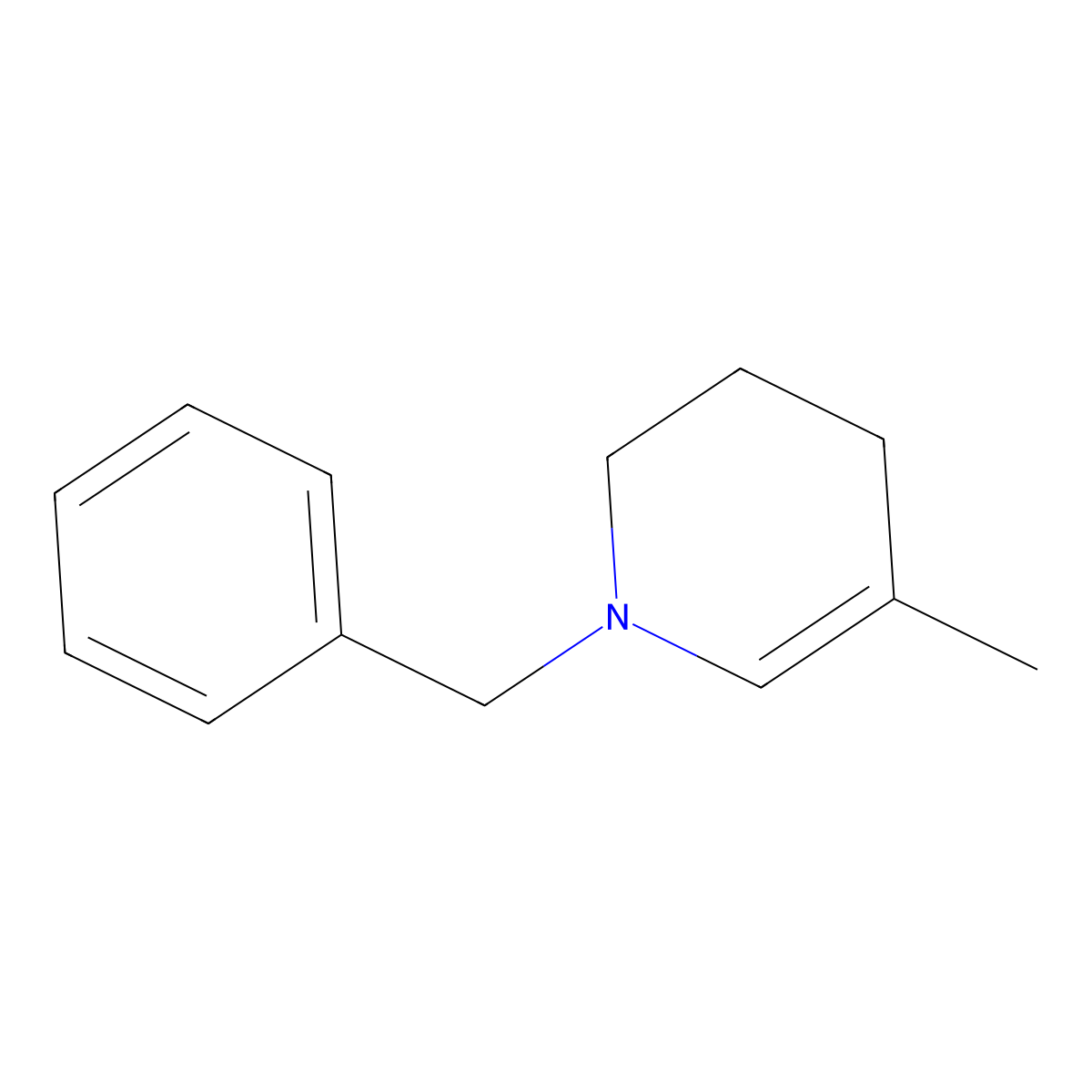 1-Benzyl-5-methyl-1,2,3,4-tetrahydropyridine molecular structure, CAS 6560-74-3