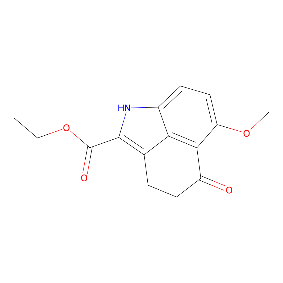 Ethyl 6-methoxy-5-oxo-1,3,4,5-tetrahydrobenzo[cd]indole-2-carboxylate molecular structure, CAS 65602-69-9