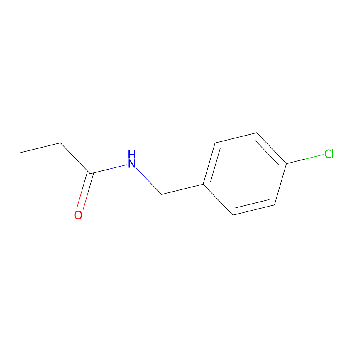 N-[(4-chlorophenyl)methyl]propanamide molecular structure, CAS 65608-82-4