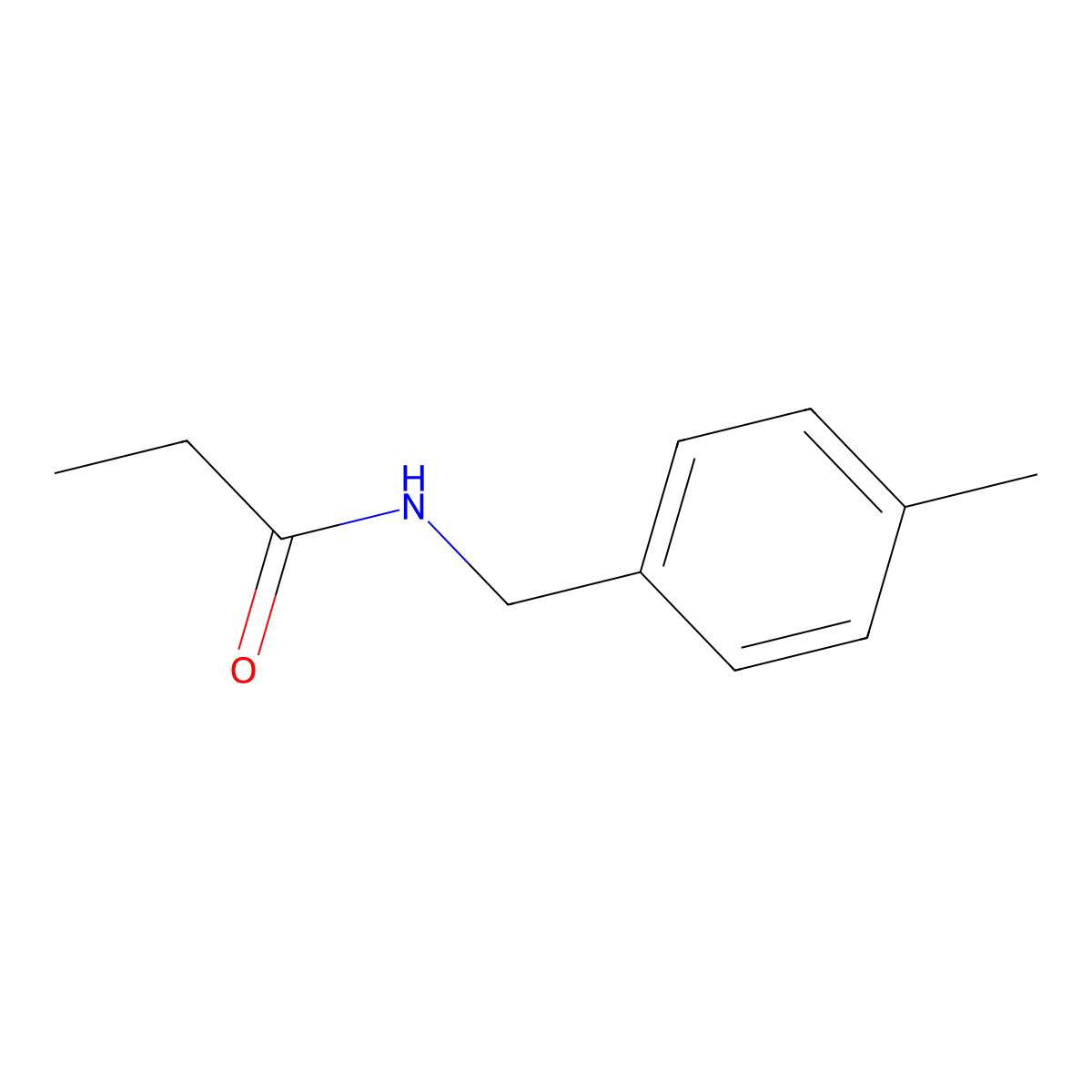 N-(4-methylbenzyl)propanamide molecular structure, CAS 65608-93-7