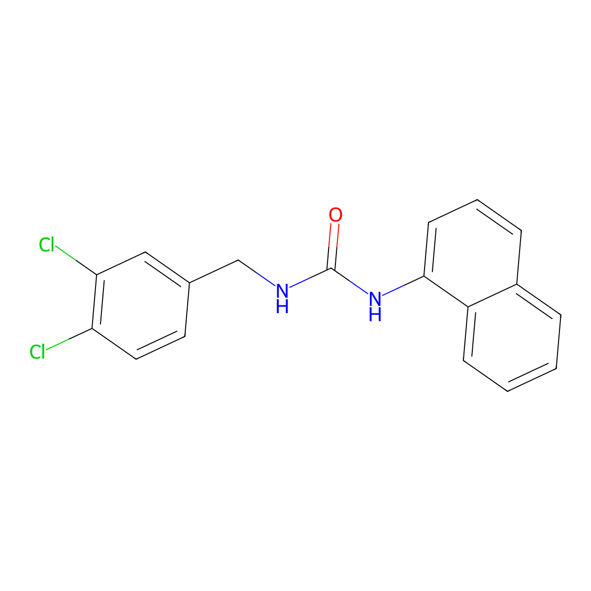 Urea, N-[(3,4-dichlorophenyl)methyl]-N'-1-naphthalenyl- molecular structure, CAS 65609-03-2