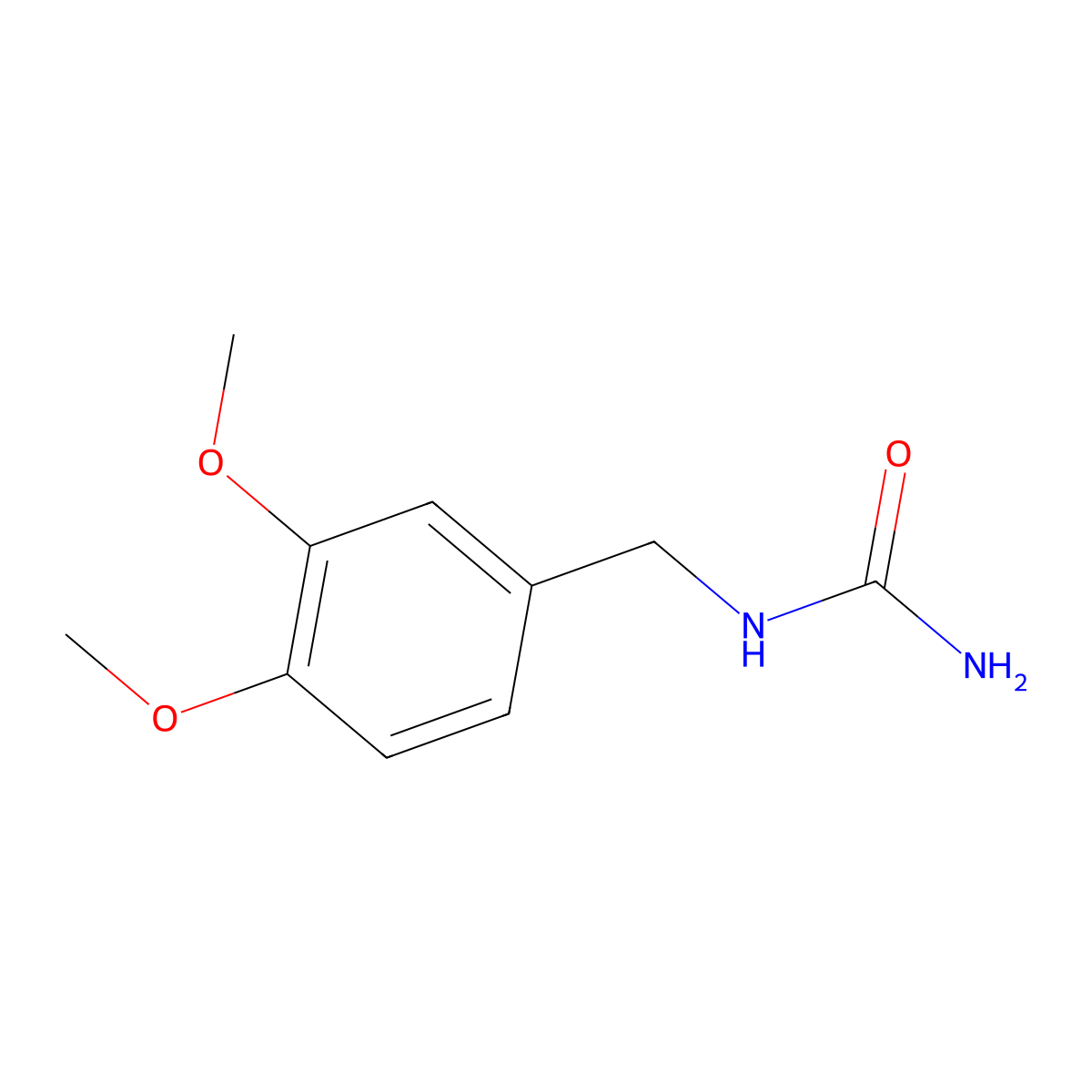 N-(3,4-dimethoxybenzyl)urea molecular structure, CAS 65609-19-0