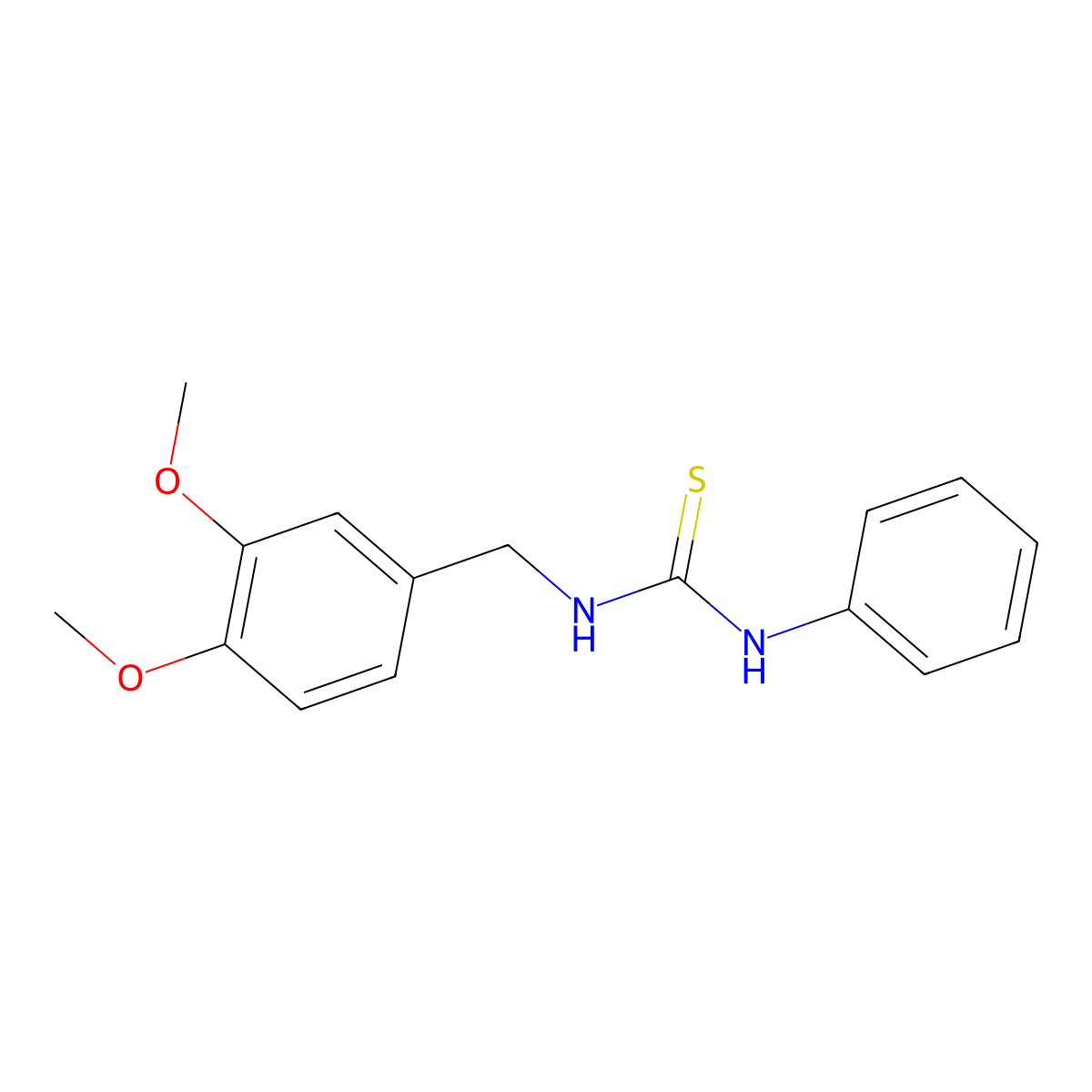 3-[(3,4-Dimethoxyphenyl)methyl]-1-phenylthiourea molecular structure, CAS 65609-24-7