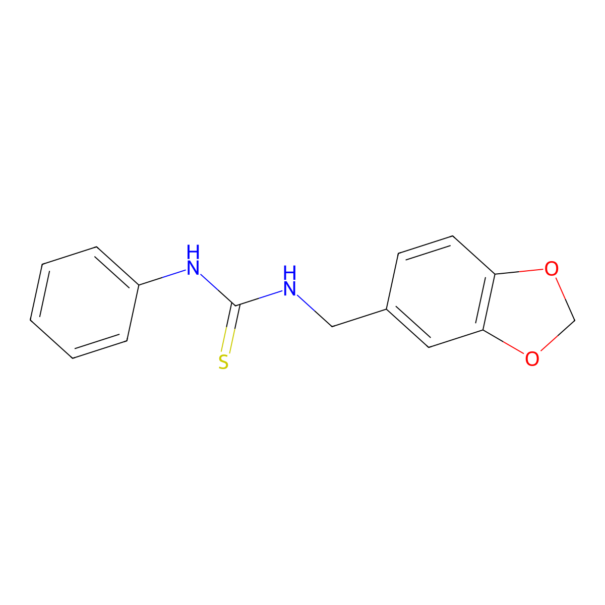 1-(1,3-Benzodioxol-5-ylmethyl)-3-phenylthiourea molecular structure, CAS 65609-34-9