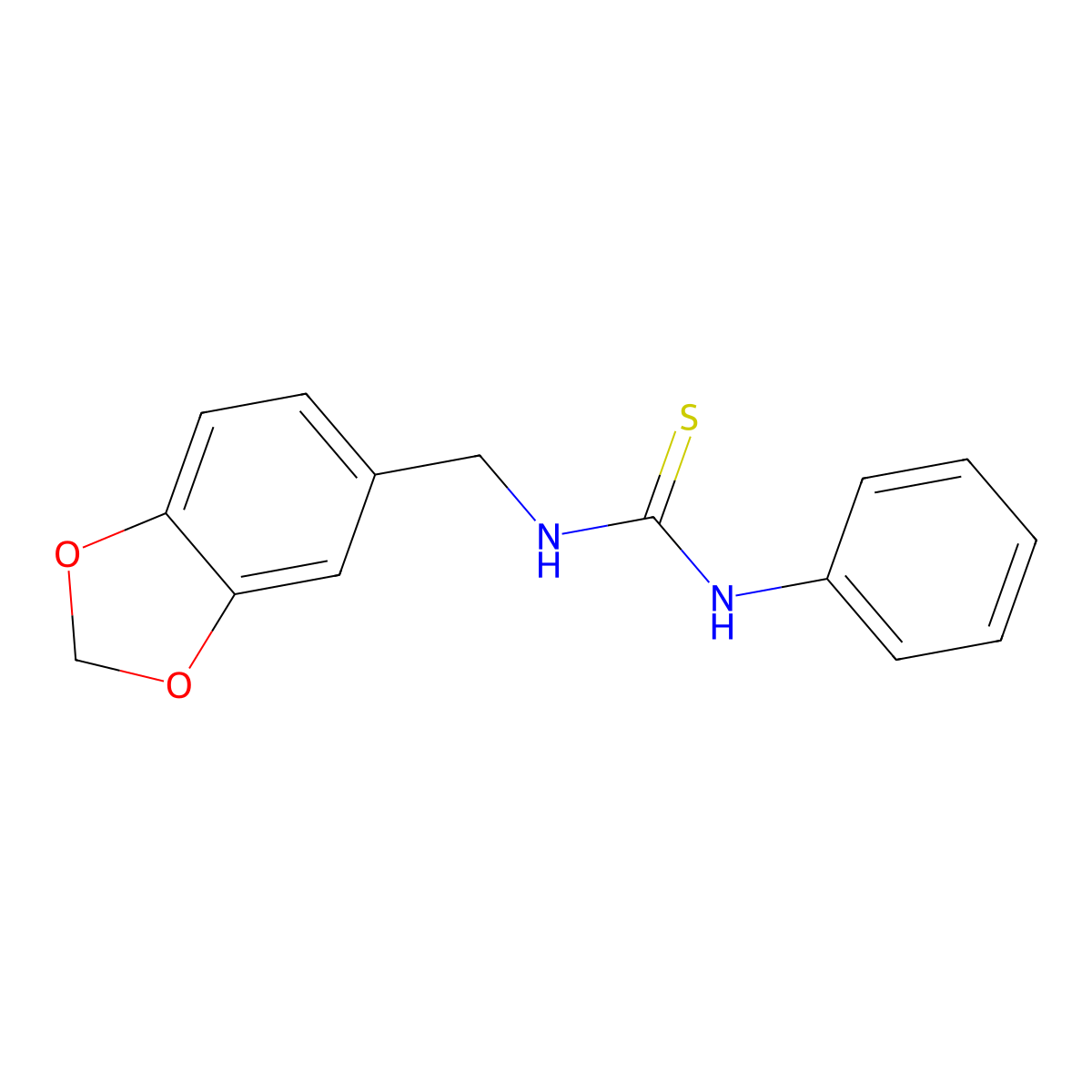 1-(1,3-Benzodioxol-5-ylmethyl)-3-phenylthiourea molecular structure, CAS 65609-34-9