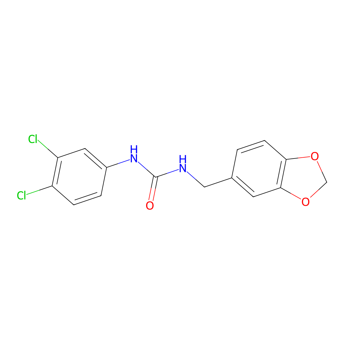 1-(1,3-Benzodioxol-5-ylmethyl)-3-(3,4-dichlorophenyl)urea molecular structure, CAS 65609-35-0