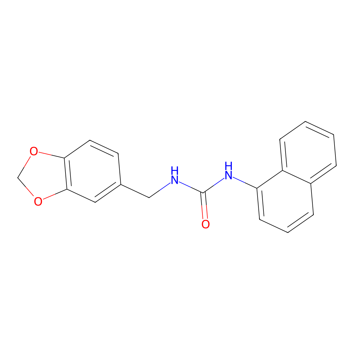 1-(1,3-Benzodioxol-5-ylmethyl)-3-naphthalen-1-ylurea molecular structure, CAS 65609-36-1